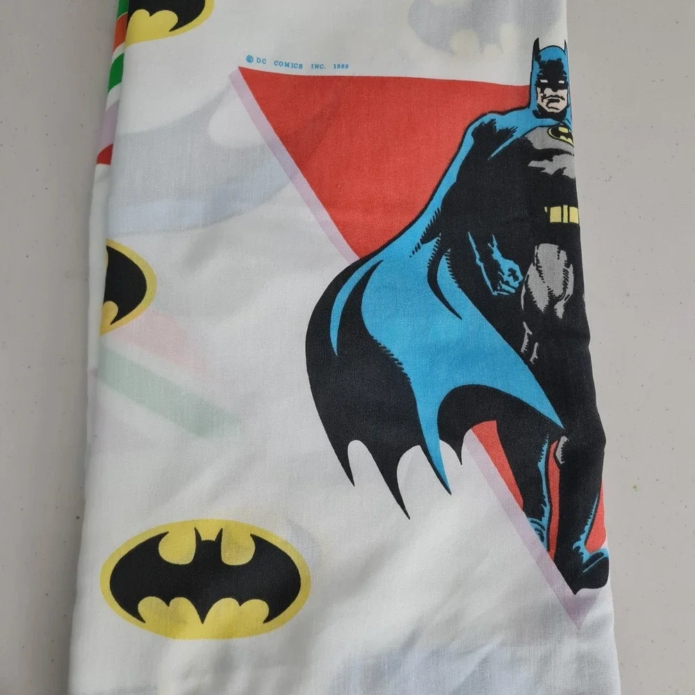 Vintage The Bibb Co Batman Twin Flat Sheet DC Comics 1989 USA Bedding 80s Kids